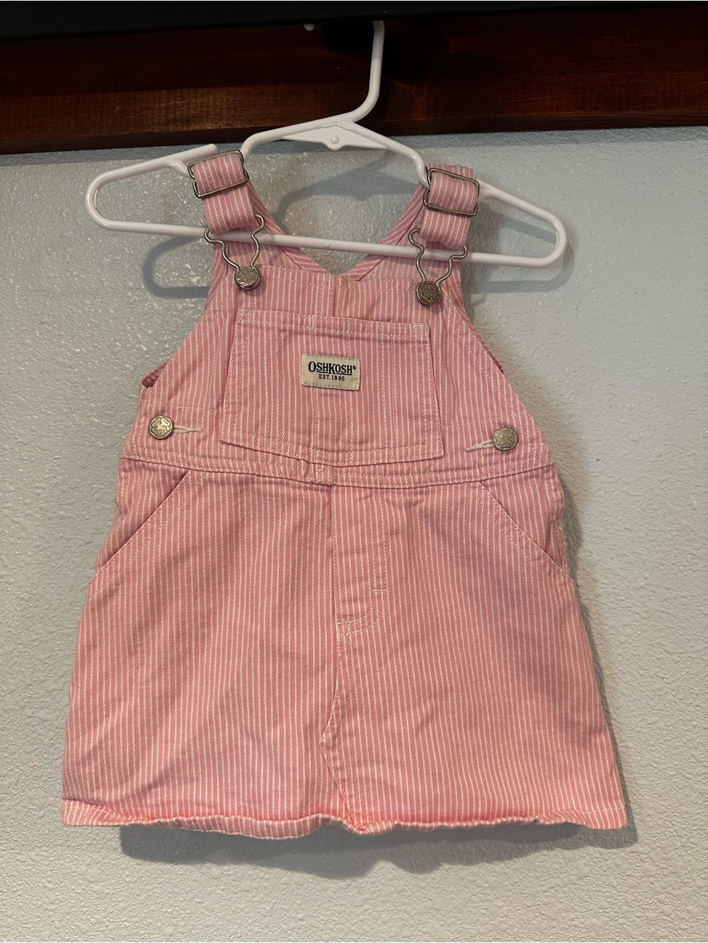 OshKosh B'gosh Pink Striped Girls Overall Dress